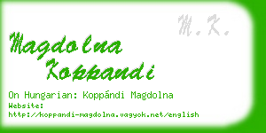 magdolna koppandi business card